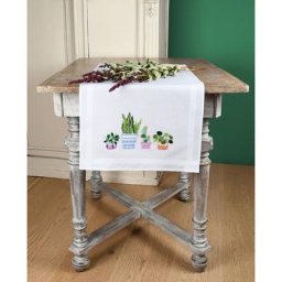 Chemin de table à broder ""plantes d'intérieur