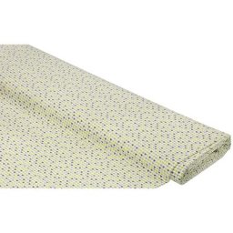 Tissu coton ""mini-cœurs"", blanc/gris/vert