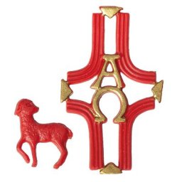 Motifs en cire, agneau et croix