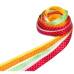 Set de rubans satin ""pois"", 10 mm, 5x 2 m