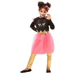 Robe ""chat"" pour enfants, rose/noir