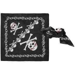 Bandana ""pirate"", noir/blanc, 2 pièces