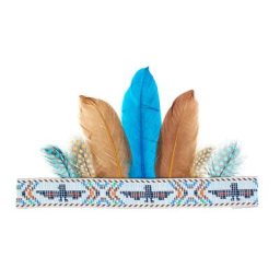 Bandeau amérindien ""plume bleue
