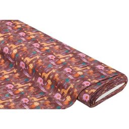 Tissu jersey à maille fine ""animaux"", fruits des bois/multicolore