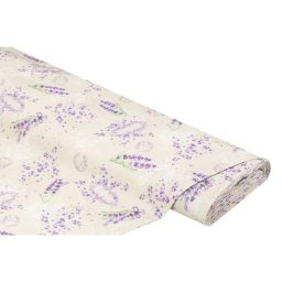 Tissu coton bio ""lavande"", nature/multicolore