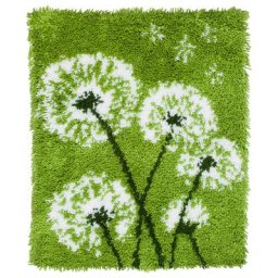 Tapis au point noué ""aigrette de pissenlit"", 43 x 54 cm