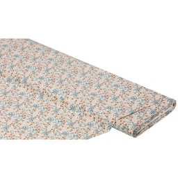 Tissu coton enduit ""petites fleurs"", blanc/multicolore