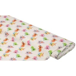 Tissu coton bio ""koala"", multicolore