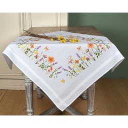 Nappe à broder ""fleurs d'été
