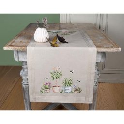 Chemin de table à broder ""amour de jardin