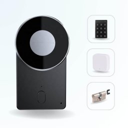 Pack serrure connectée locky-4 smart lock 2.0 + clavier sans fil + passerelle + cylindre ajustable
