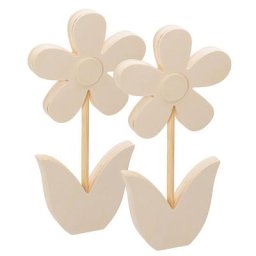 Fleurs en bois, 25 x 13 cm, 2 pièces