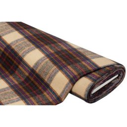 Tissu flanelle pour vestes ""carreaux"", marron/multicolore