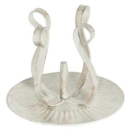 Bougeoir ""communion"", blanc/doré