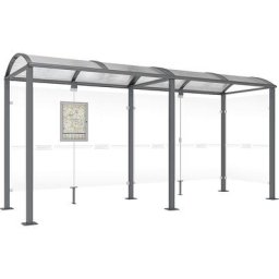 PROCITY Abri voyageurs, avec paroi latérale à droite, largeur 5040 mm, anthracite