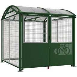 PROCITY Abri pour vélos, verrouillable, modèle de base avec serrure à cylindre, vert mousse