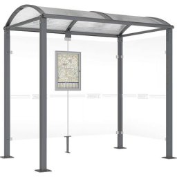 PROCITY Abri voyageurs, avec paroi latérale à droite, largeur 2520 mm, anthracite