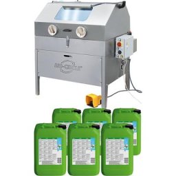 Bio-Circle Appareil de nettoyage de pièces HP VIGO, kit comprenant 6 x 20 litres de produit nettoyant industriel, charge utile 150 kg