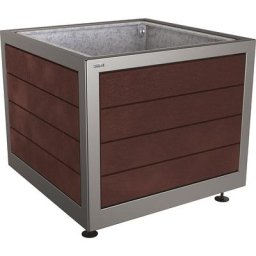 PROCITY Bac à plantes SILAOS®, h x l x p 800 x 1000 x 1000 mm, plastique recyclé, gris