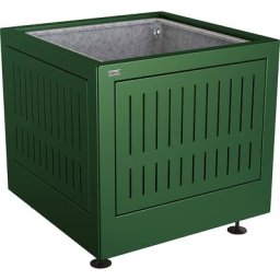 PROCITY Bac à plantes SILAOS®, h x l x p 700 x 800 x 800 mm, acier/bois, vert mousse, acajou
