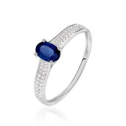 Bague Crista Or Blanc Saphir Et Diamant