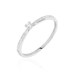 Bague Solitaire Or Blanc Diamant
