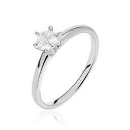 Bague Solitaire Samantha Or Blanc Diamant