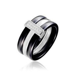 Bague Ceramik Design Argent Blanc Céramique Et Oxyde De Zirconium