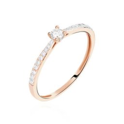 Bague Solitaire Laetitia Or Rose Diamant