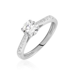 Bague Solitaire Laetitia Or Blanc Diamant Synthetique