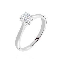 Bague Solitaire Fiona Or Blanc Diamant Synthetique