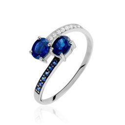 Bague Toi Et Moi Or Blanc Saphir Et Diamant