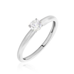 Bague Solitaire Flora Or Blanc Diamant