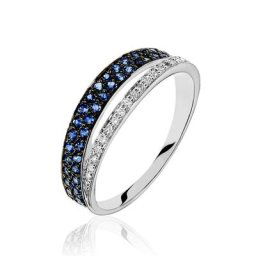 Bague Agapanthe Or Blanc Saphir Et Diamant
