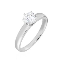 Bague Solitaire Natalia Or Blanc Diamant Synthetique