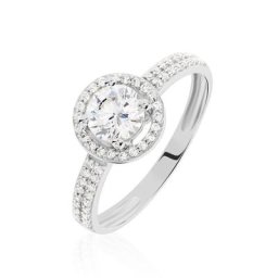 Bague Stelila Or Blanc Oxyde De Zirconium