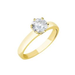 Bague Solitaire Natalia Or Jaune Diamant Synthetique
