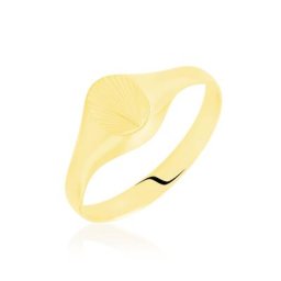 Chevaliere Or Jaune Ovale Soleil