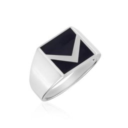 Chevalière Argent Blanc Christoffer Email