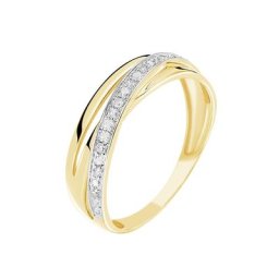 Bague Croisee Or Jaune Diamant