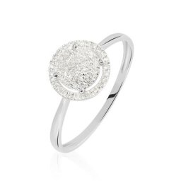 Bague Soleil D'hiver Or Blanc Diamant Divers