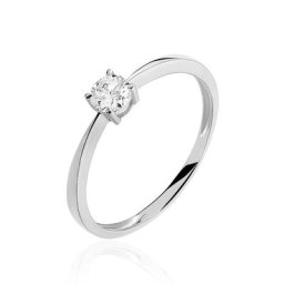 Bague Solitaire Abriel Or Blanc Oxyde De Zirconium