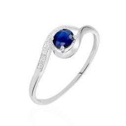 Bague Sagesse Or Blanc Saphir Et Diamant