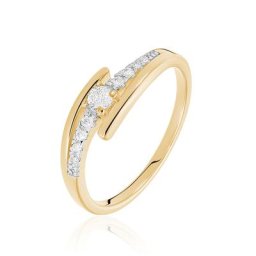 Bague Auberi Plaqué Or Jaune Oxyde De Zirconium