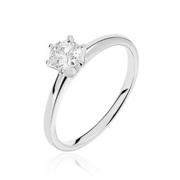Bague Solitaire Samantha Or Blanc Diamant