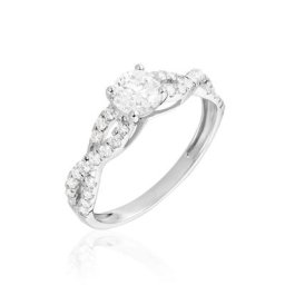 Bague Solitaire Or Blanc Nerida Diamants Synthétiques