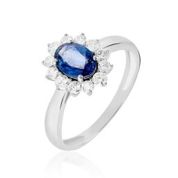 Bague Vladimir Or Blanc Saphir Et Diamant