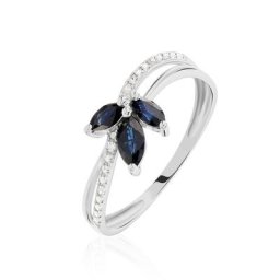 Bague Maura Or Blanc Saphir Diamant