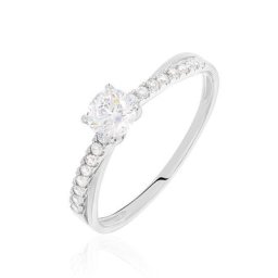 Bague Solitaire Kanel Or Blanc Oxyde De Zirconium