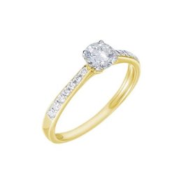 Bague Solitaire Laetitia Or Jaune Diamant Synthetique